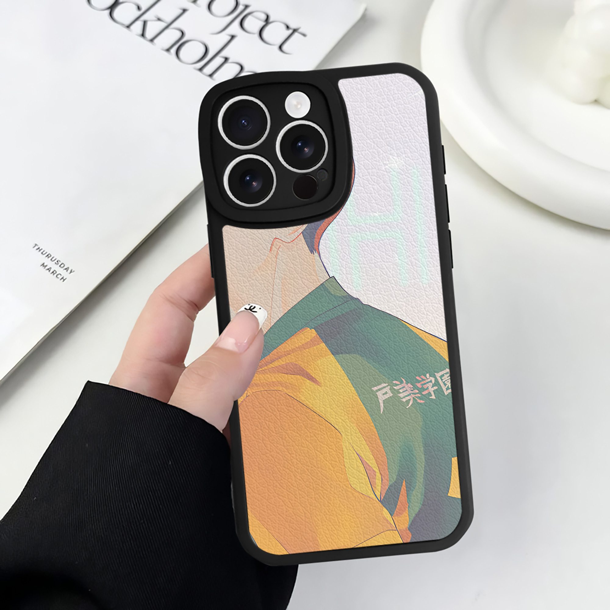 （画像用） ハイキュー!! Haikyu!! 【iPhone 16シリーズ対応】シリコンスマホケース（レザー調） 材質：シリコン